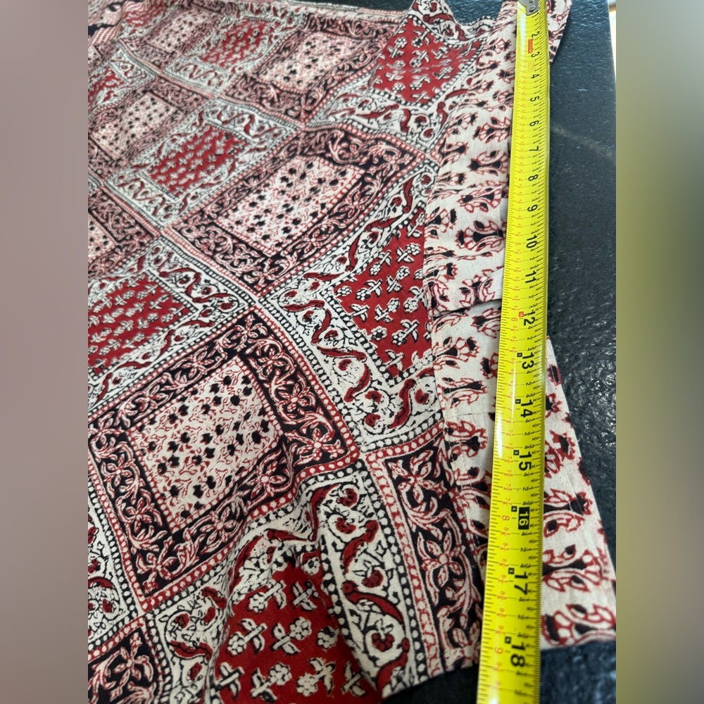 Vintage Made in India Boho Elephant Print Wrap Maxi Skirt OS - Picture 6 of 10
